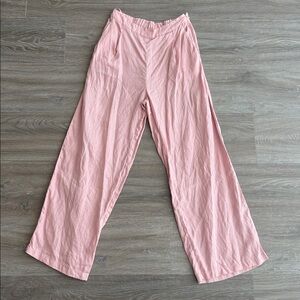 Pink linen pants